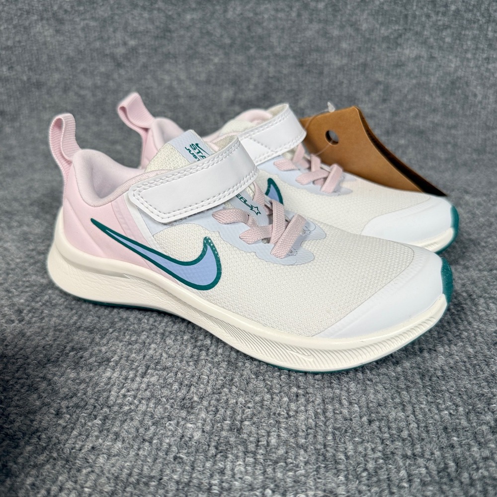 Nike Kids Boys Size 11C Star Runner Shoes Sneakers Pink White Running DA2777-102